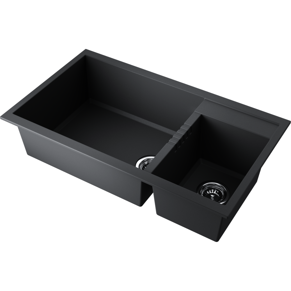 Мойки для кухни Omoikiri Tedori 86-2-LB-BL Tetogranit/черный